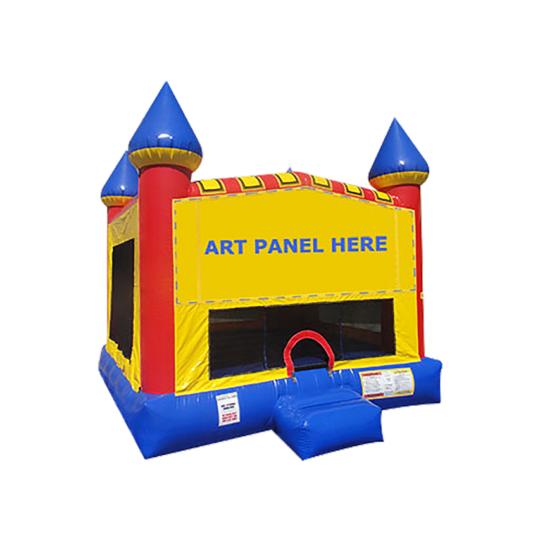 Red Yellow Blue Castle with Banner Placement