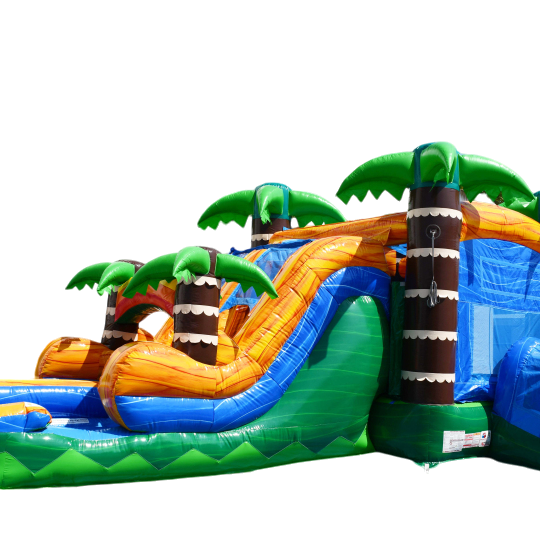 Tropical Bounce House and Slide Combo